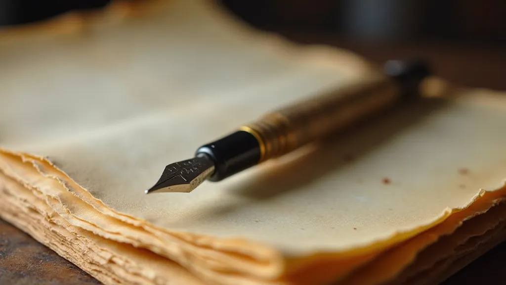Parker Duofold pen on parchment paper
