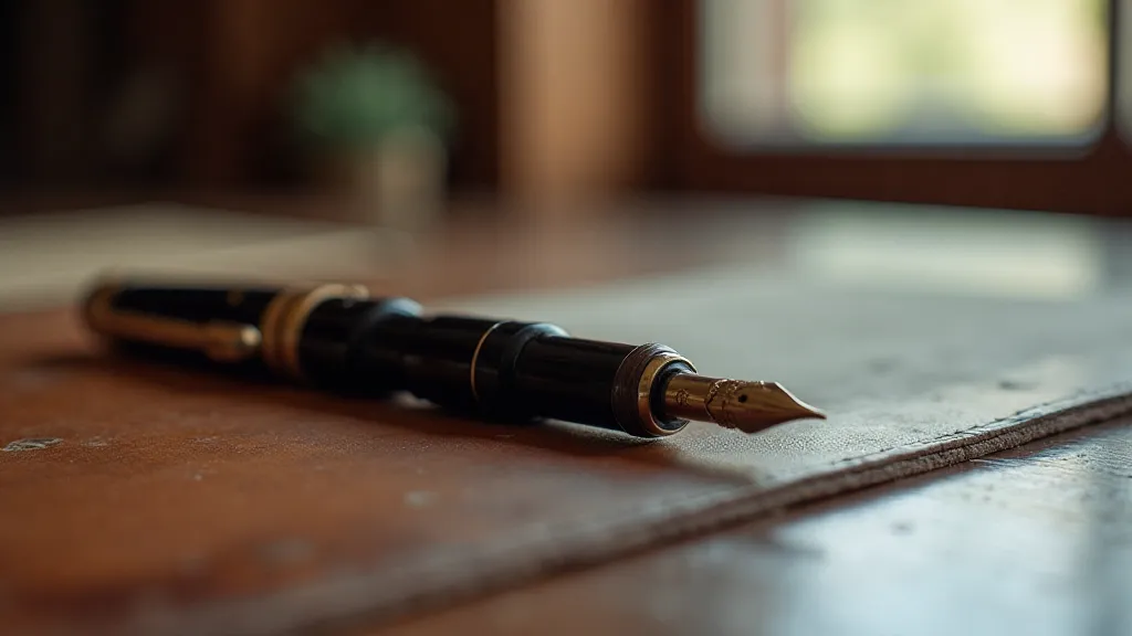 Vintage Parker Duofold fountain pen on a desk