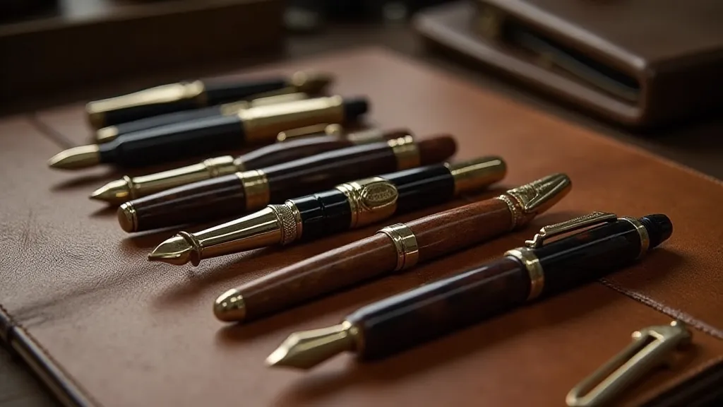 Still life of antique fountain pens
