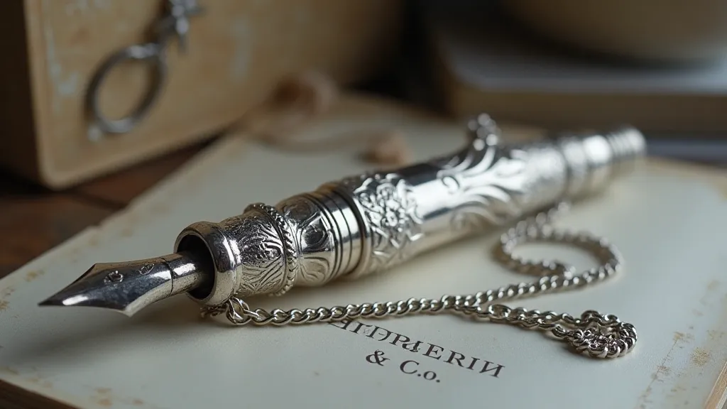 A Perry & Co. silver fountain pen