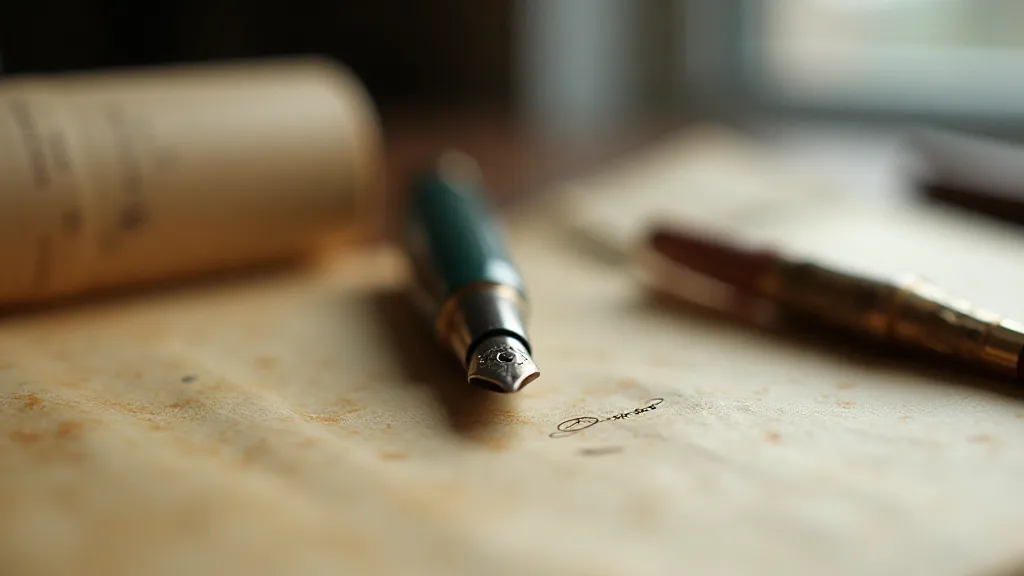 Vintage Sheaffer pen on parchment