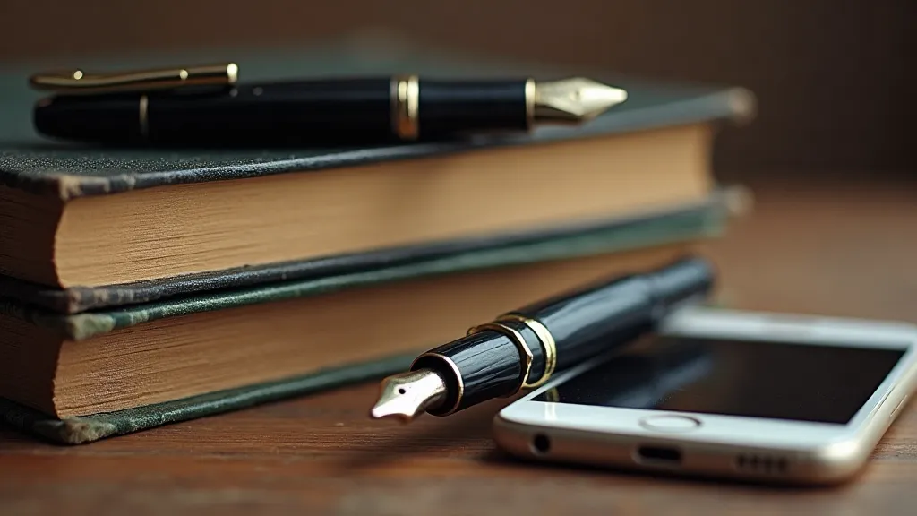 Vintage Sheaffer Pen with Smartphone